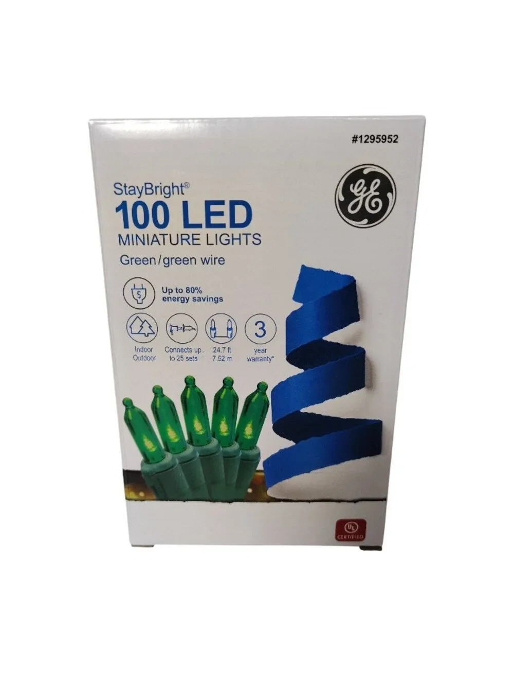 GE StayBright 100 LED Green Wire and Miniature Lights Indoor/Outdoor